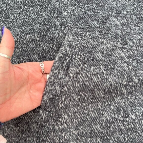 Marina Luna Black Heather Full Zip Cape Jacket Faux Fur Collar - Picture 8 of 10